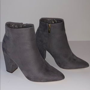Gray Suede Booties